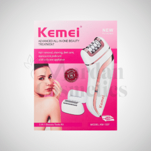 Kemei KM-1207 3-in-1 Epilator & Shaver with Extra Head & Scraping — Wet & Dry Multi-Use for Women